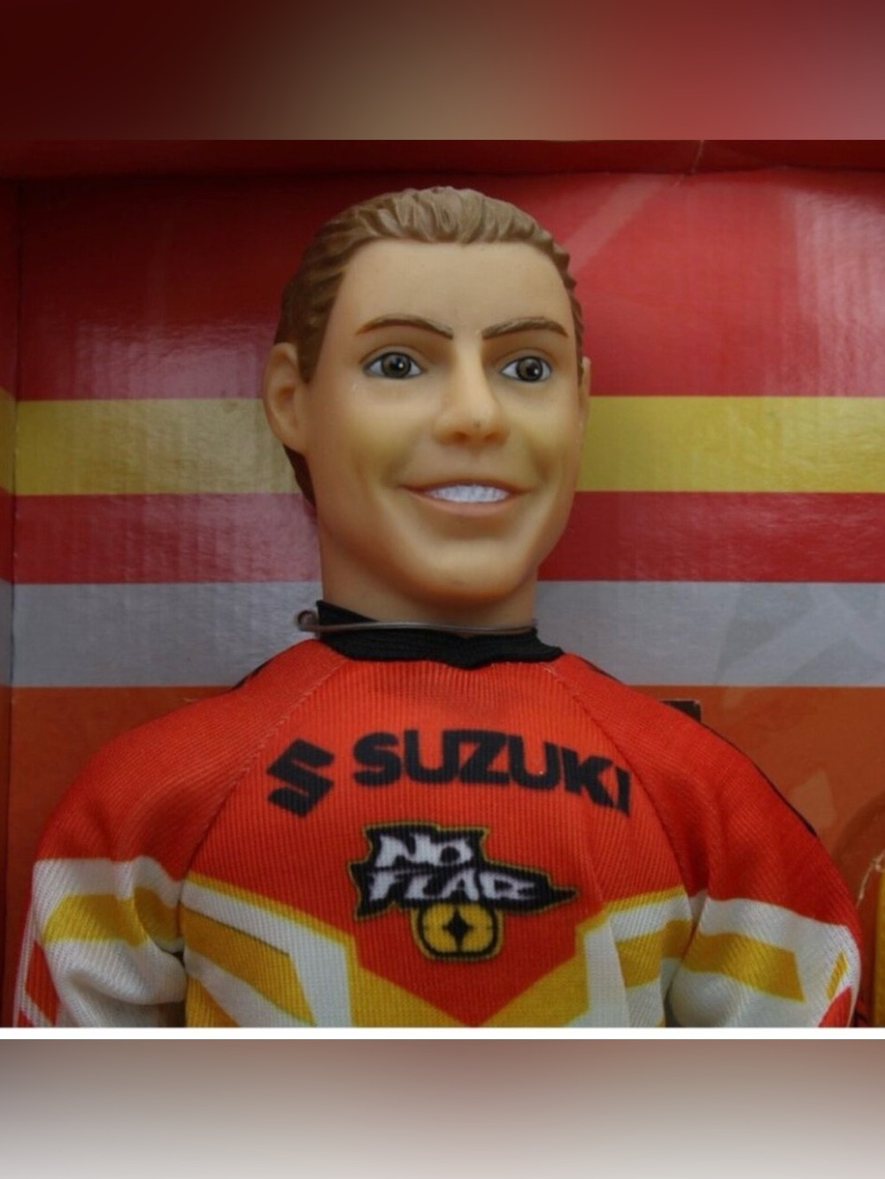 Travis Pastrana MX Allstars Suzuki “No Fear” Freestyle 16” Action Figure, Signed